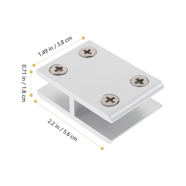 2 st Glasfäste 180 Grader Möbelstöd Clip Glasbord Skåpfäste-Perfet