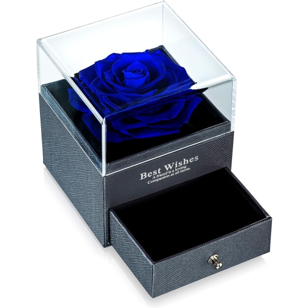 Preserved Fresh Flower Rose i smykkeskrin, Rose Gift Box - Perfet