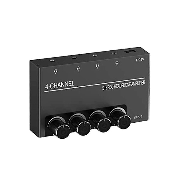 Kanal Hörlursförstärkare Stereo Ljudförstärkare, Hörlursdelare med 4 x 3,5mm Hörlursutgångar-Perfet