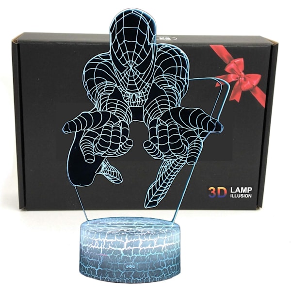 LED Superhero 3D Intelligent Optical Illusion 7 Colors Night - Perfet