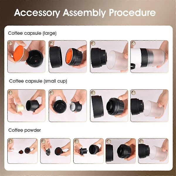 In 1 Mini Langaton Sähköinen Kannettava Espressokone Autoon ja Kotiin Leirintämatkoille Matkalle Kapseli-Perfet