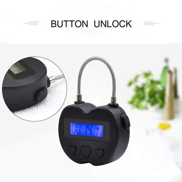 1x Smart Time Lock LCD-skjerm Time Lock USB Oppladbar Midlertidig Timer Hengelås Travel Electronic - Perfet