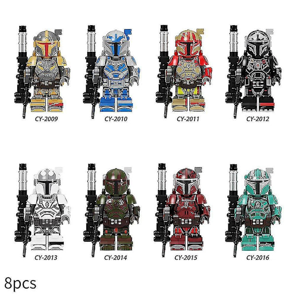8 st Star Wars Minifigurer Set Actionfigurer Byggstenar Barngåva- Perfet