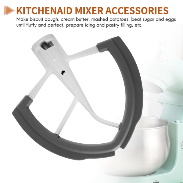 Flex Edge piskeris til Kitchenaid Bowl-lift Stand Mixer - 6 Quarts dejblander padle med fleksibel S - Perfet