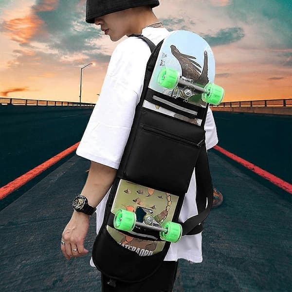 Skateboard Rygsække til Mænd og Drenge med Reflekterende Stribe, Sort-Perfet