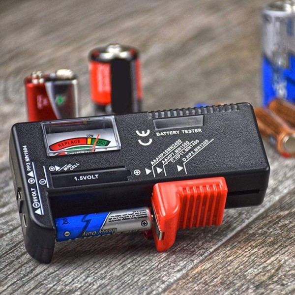 Batteritester Universal 1,5-9V - Tester alle forskjellige batterier - Perfet black