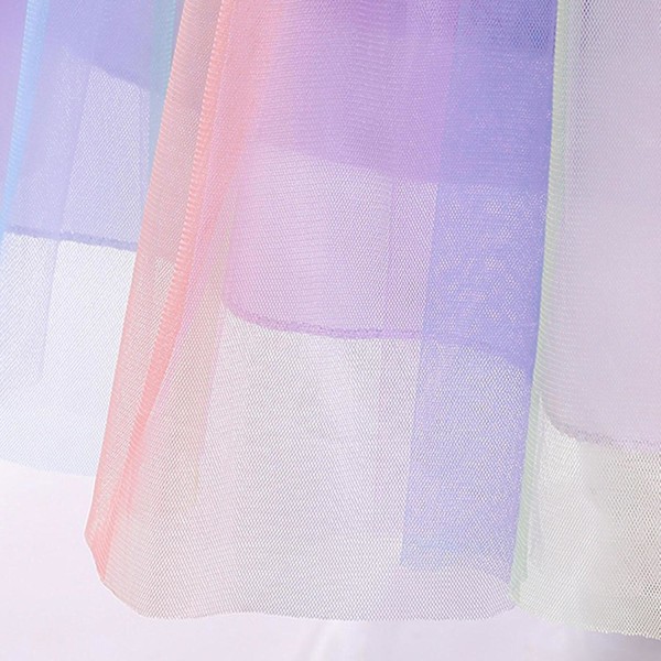 Tyttö Kukka Juhla Tylli Mekko Sateenkaari Pitsi Mekko - Täydellinen Pink 150