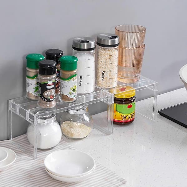 Transparent Saml Selv Køleskabs Hylde Divider Pladsbesparende Rack Køleskab Opbevaring - Perfekt Small