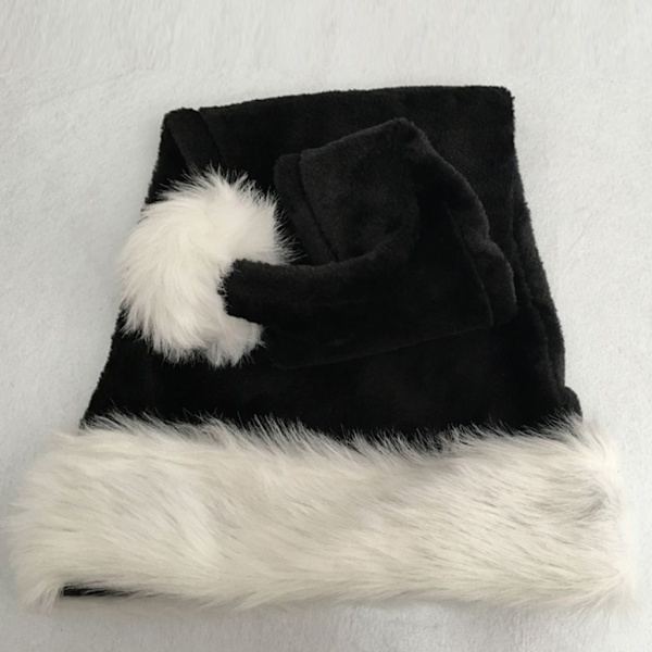 75 cm voksen børn sort plys lang julehat Julekostume Pompom Julemand Kasket Festival Festartikler Gaver