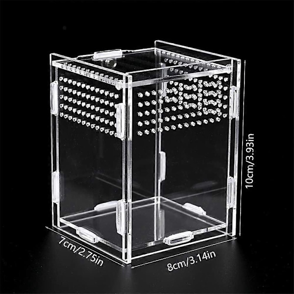 Hoppspindel Habitat, Akryl Terrarium med Magnetisk Stängning, Ideal Transparent Hoppspindelbur för Leddjur, Spindlar och Insekter - Perfekt