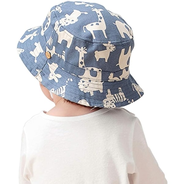 Baby boy sun bucket hatt print print solhatt vikbar strandhatt fiskare solhatt storlek 40cm-50cm