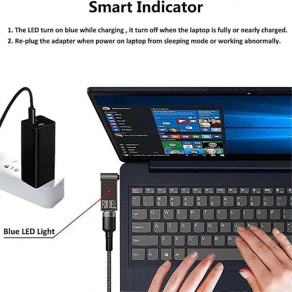 USB C - 7,4 mm:n kannettavan tietokoneen lataussovitin Naaraspuolinen tyyppi C - Uros DC 7,4 X 5,0 mm:n sylinteriliitin Conver-Perfet