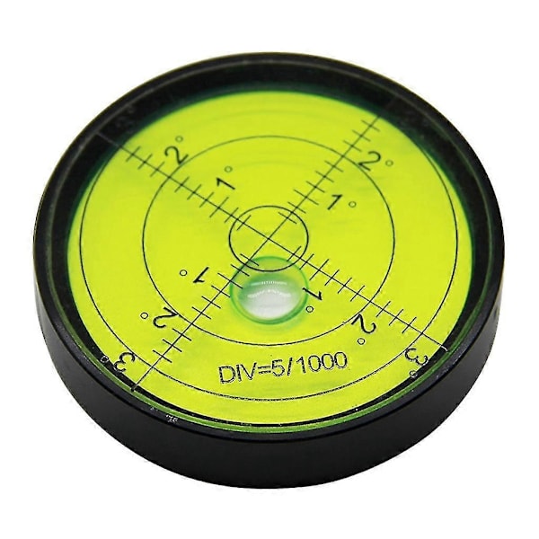 Højpræcision Rundt Bullseye Boblevandsniveau Åndebobbel Overfladeniveau Boble-Perfet Black shell green water