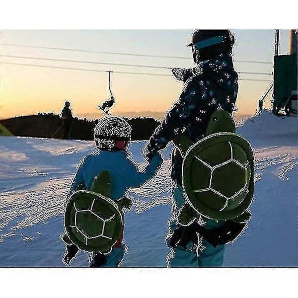 Skyddsredskap för skidåkning, skridskoåkning, snowboard - Söt Sköldpadda Matta - Perfekt Green Adult Knee