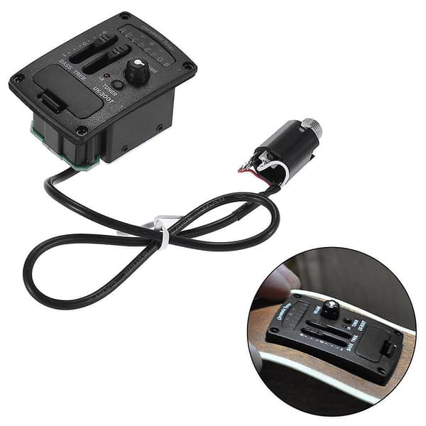 Uk-300T Ukulele Piezo Pickup Preamp 2-Bånds Eq Equalizer Ukelele Pickups Tuner System-Perfekt