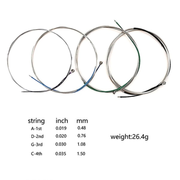 Cellosett Sølv CGDA for Full Size 4/4 -3/4 Süße Musik Strings Stålfioler Nikkel Chrome Musikktilbehør - Perfet