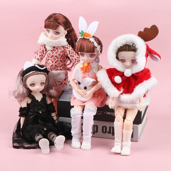 30cm Dukke 20 Movable s 12 Tommer Makeup Dress Up Anime Eyes Dolls - Perfet 5