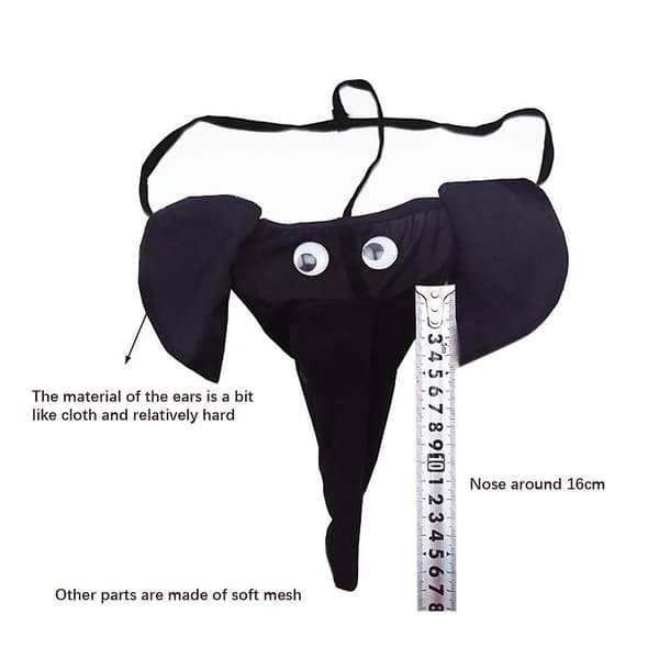 Herr Nyhet Elefant G-string Trosor Underkläder Kalsonger Underbyxor-Perfet Black 0