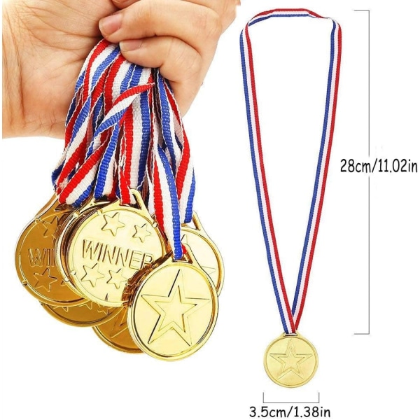 Pakke med 100 plastmedaljer for barn, skole, sport eller mini-olympiske medaljer- Perfet