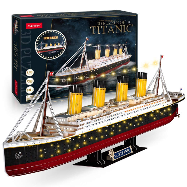 3D-puslespill for voksne Titanic-modell med LED- Perfet