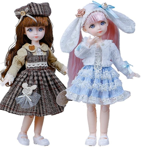 30 cm Nuken 1/6 Bjd Nuken tai Pukeutumisvaatteet Tarvikkeet Prinsessanuken Lapset Tyttöjen Syntymäpäivälahja Lelut - Täydellinen 2 Doll and clothes (b)