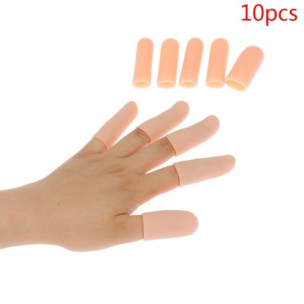 10 stk/sett Silikon Gel Tube Håndbandasje Fingerbeskyttelse Smerte - Perfet Color one size
