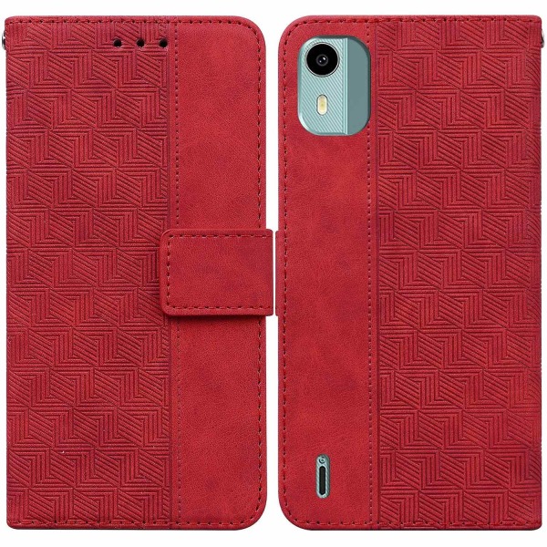 Præget telefontaske til Nokia C12 - Perfekt Red