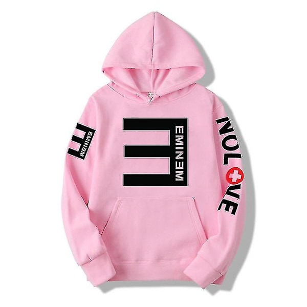 Eminem Sweatshirt Eminem Anti-e Hip-hop Tyk Pullover Sweatshirt til Mænd og Kvinder Hoodie-Perfet Pink 3XL