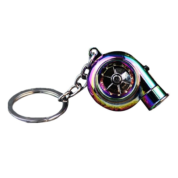 Bil Turbo Spinner Nøkkelring med Ekte Lyd og LED-lys Mini Turbolader Nøkkelkjede for Bilnøkler A-Perfet