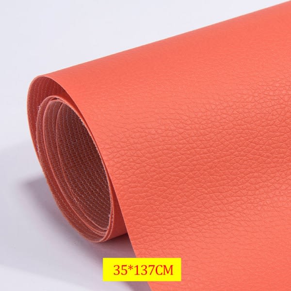 Självhäftande Läderlapp för Reparation av Soffa - Perfekt Orange 35*137CM