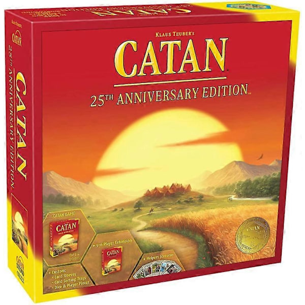 Sjovt spil Engelsk version Catan Island Catan brætspil puslespil fritidslegetøj spil kort 25 års jubilæumsudgave - Perfet A1235