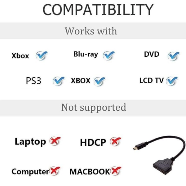 Perfekt HDMI Splitter Adapter - Perfet black