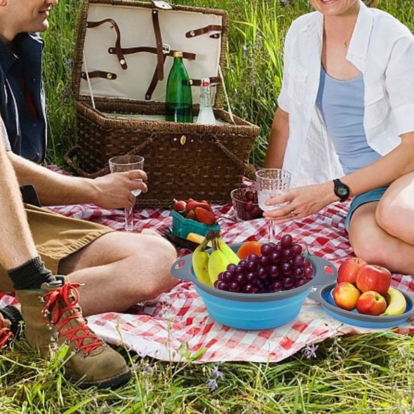 2 hopfällbara durkslag Silikon hopfällbara nudel durkslag