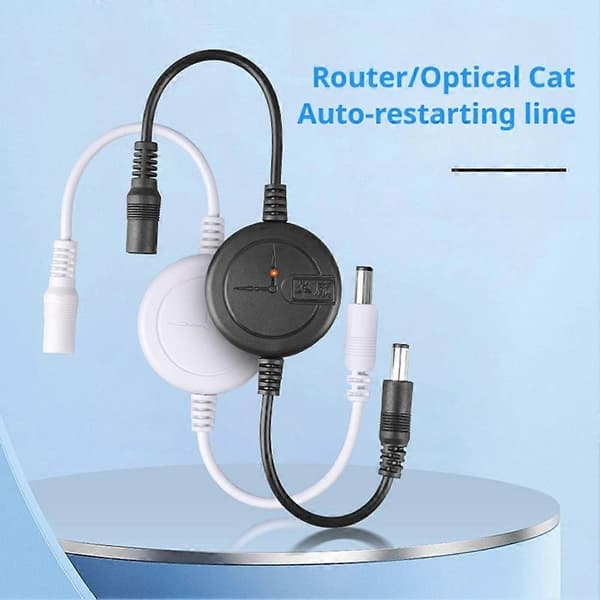 Optisk Modem Wifi Strøm Reset Kabel Router 72-Timers Automatisk Genstartsledning - Perfekt Black