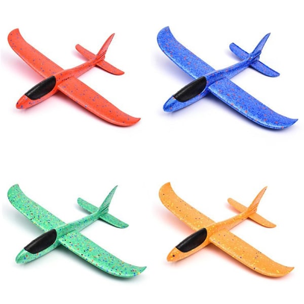 Foam Plane Glider Hand Throw Airplane Light Inertia EPP Bubble - Perfet Green Without light