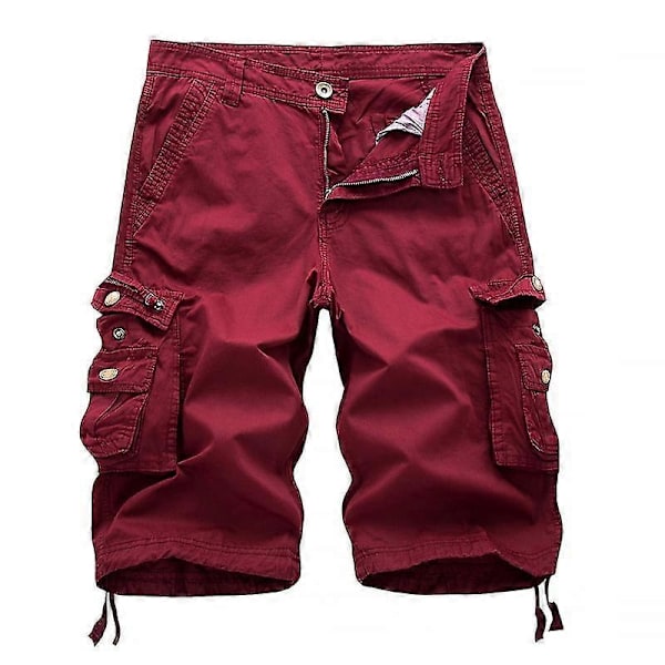 Bomuld Cargo Shorts Mænd 2023 Sommer Mænd Hær Militær Taktisk Homme Shorts Mandlige Casual Streetwear Multi-lomme Cargo Shorts-Perfet Black 36