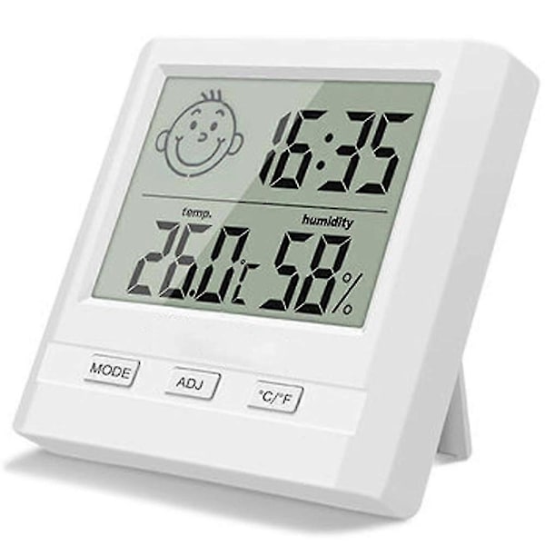Digital Inomhus Hygrometer Termometer med Tidvisning - Perfekt