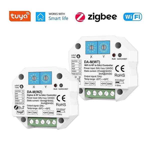 Tuya WiFi Zigbee Kompatibel med DALI Konverter Dimmer Kontroller da-M(WT)-Perfet