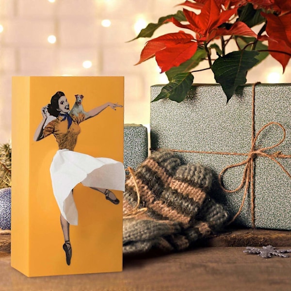 Elegant Flicka Vävnadsask Retro Vävnad Flygande Kjol Vävnadsask-Perfekt Yellow