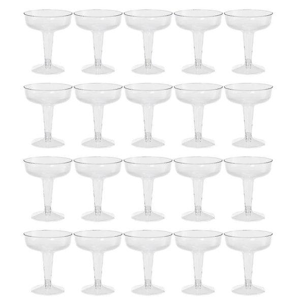 20 genomskinliga champagneglas i plast för fester klar plastmugg - Perfet