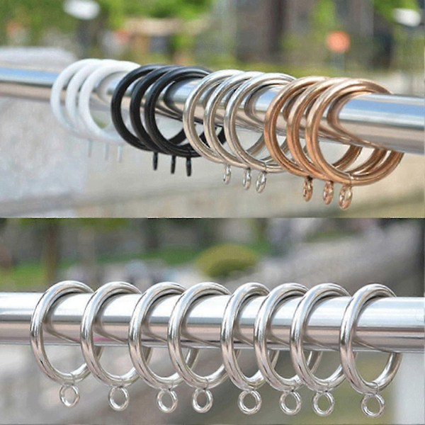 38 mm gardinringe metaløjer gardinringe til køkken soveværelse - Perfekt Silver 20pcs