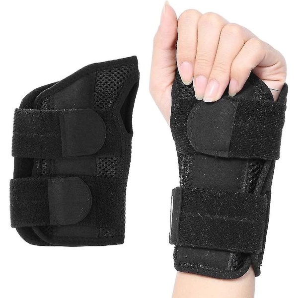 Carpal Tunnel Handledsstöd Ventilerande handledsskena Nattstöd Justerbara remmar för tendinit Artrit - Perfet Black Left hand L