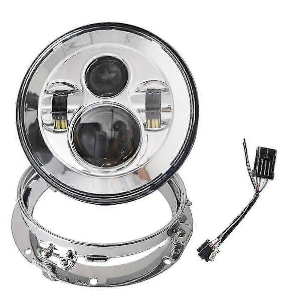 Yhteensopiva Harley Davidson Electra Glide Softail Fat Boy touring -mallien 7-tuumaisen moottoripyörän kanssa, jossa on LED-ajovalot ja 4,5-tuumaiset sumuvalot - Täydellinen 7inch and Bracket S