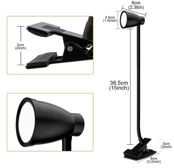 INF Dimbar LED Leselys/Clip-on Lys 3000-6500K 0 0