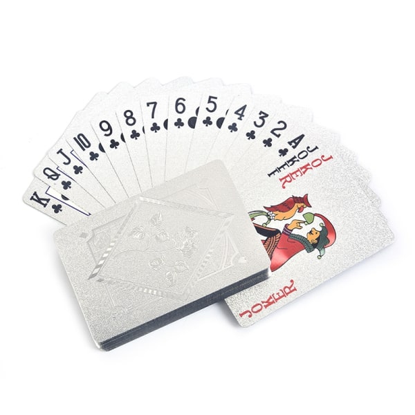 Waterproof plastic playing card game poker cards - Perfet Silver
