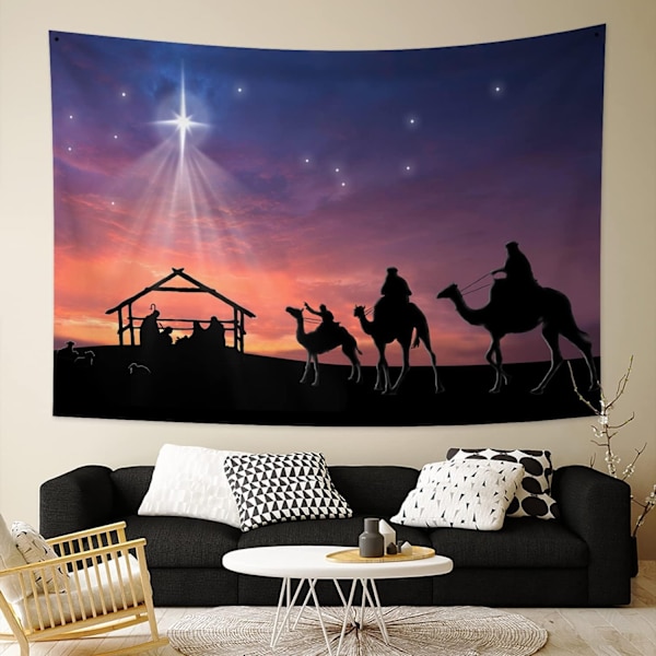 Jeesuksen syntymä Tapestry Joulun syntymäseinä Tapestry Christian