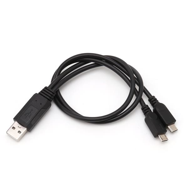 38 cm bärbar USB hane universell Micro USB dubbel hane Y-typ adapterkabel