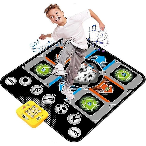Dansematte, Dansespill Lekegave for Jenter og Gutter 3-12 år, Danseplate med Trådløs Bluetooth, 9 Utfordrende Spillmoduser - Perfekt Black
