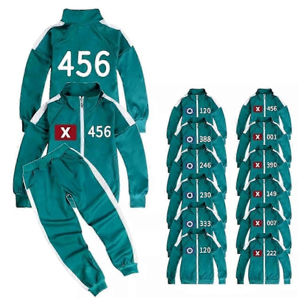 Børne Squid 2 Survival Game Cosplay Kostume Sæt Træningsdragt Jakke Bukser - Perfekt Style1-001 170cm