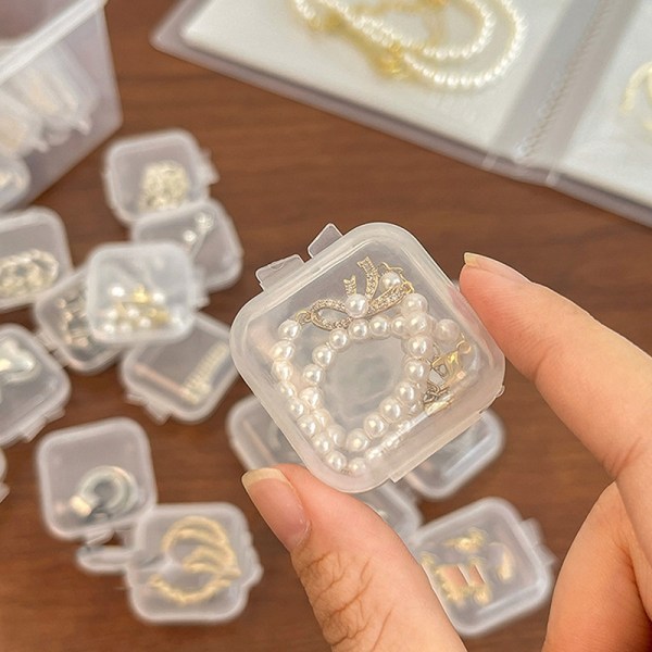 10 st genomskinlig smyckeskrin Plastpärlförvaring hantverksbehållare E - Perfet